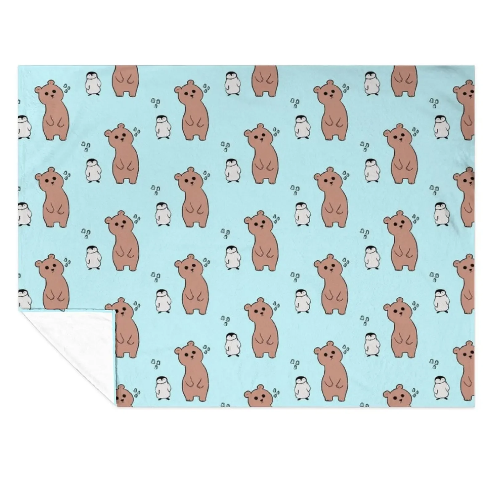 

Bear and Penguin Throw Blanket For Baby Cute Plaid christmas gifts Bed Fashionable Blankets