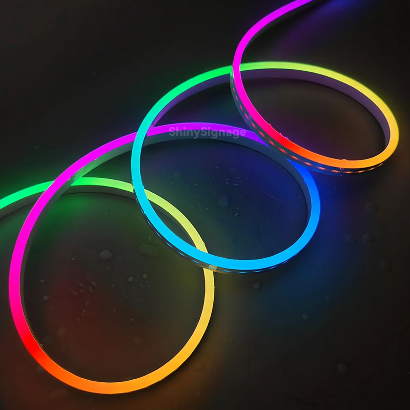 5 متر LED ماجيك اللون بكسل سيليكون أضواء النيون سيليكون نقي مقاوم للماء مرنة ضوء النيون انحناء 6x12 مللي متر لا بقعة USB التوصيل