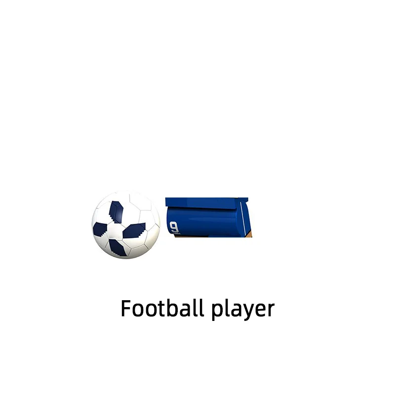 子供のための有名なサッカー選手のブロック,レンガのおもちゃ,番号7,10,9,21,kt1003,ギフト