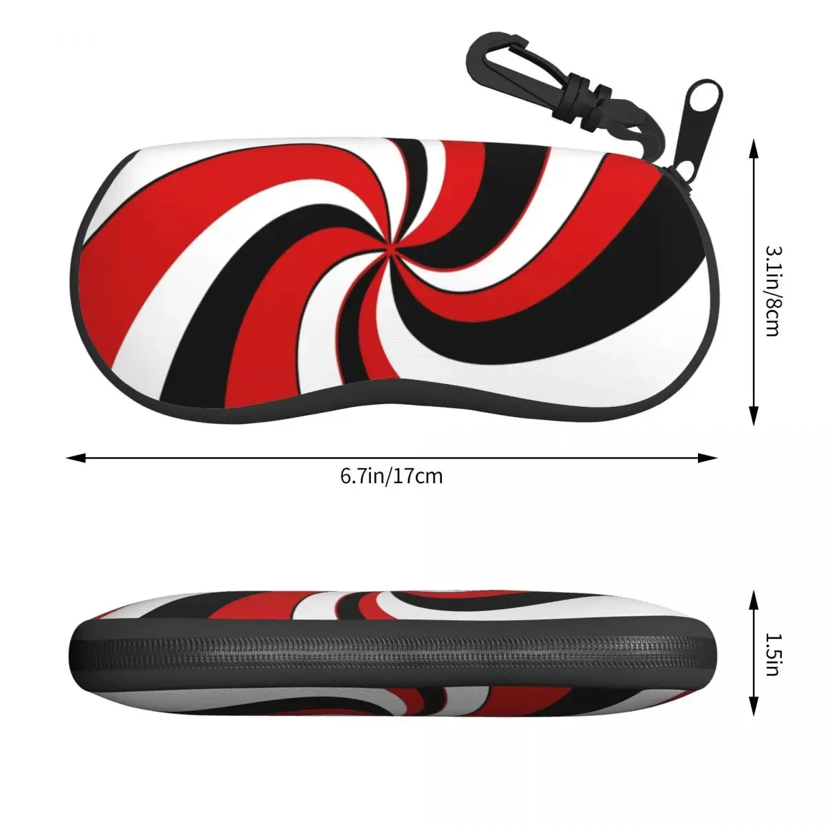 Custom Red Black And White Twist Glasses Case Stylish Abstract Geometric Shell Eyeglasses Case Sunglasses Box