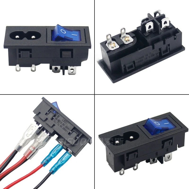 مقبس C8 مع مفتاح مقبس ثنائي في واحد مكون من 8 أحرف مع مفتاح مكون من ثمانية أحرف لأداة التجميل الفرعية مقبس وظيفة الصوت