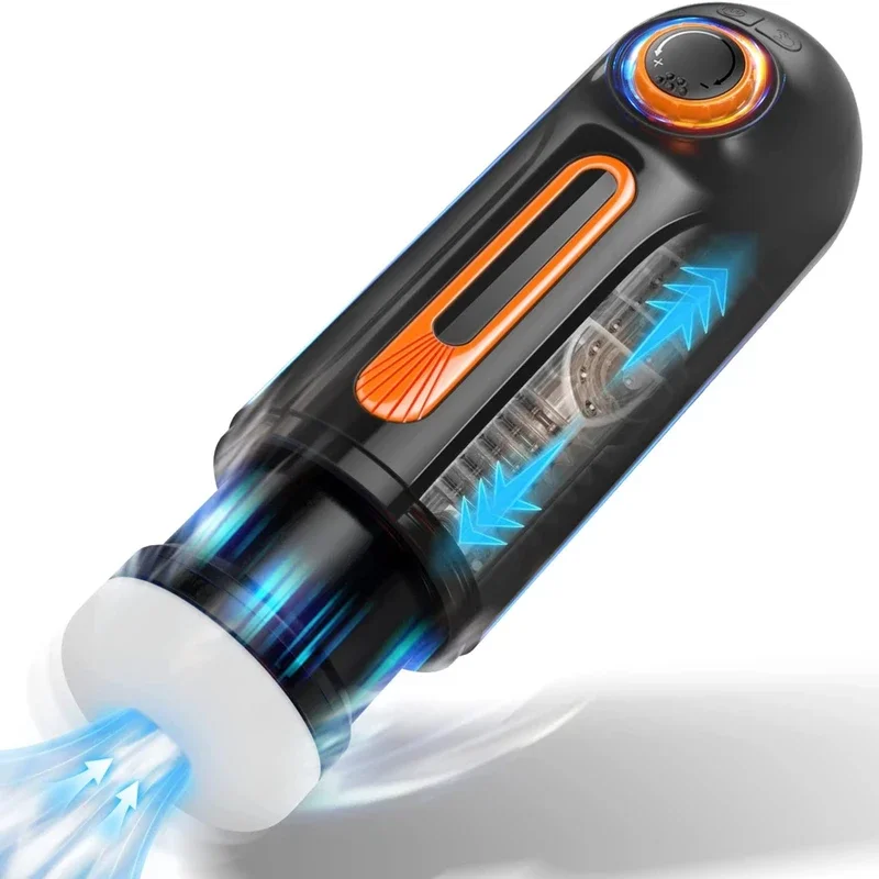 Male Masturbator Automatic With 10 Powerful Vibrating & Thrusting Blowjob Sucking Masturbation Cup Real Vaginal Sex Toy For Men