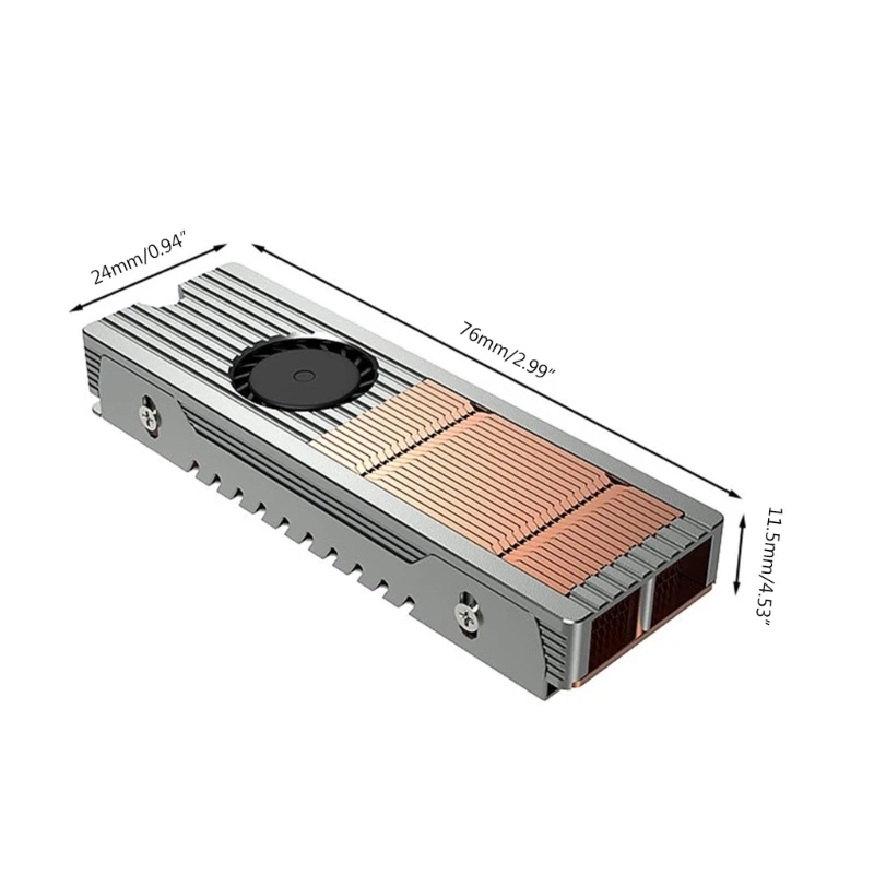 Disipador de calor PCIE NVME M.2, ventilador de refrigeración, radiador de bronce de aleación, almohadilla térmica de doble cara para disco duro SSD M.2 2280 PCI-E NVME