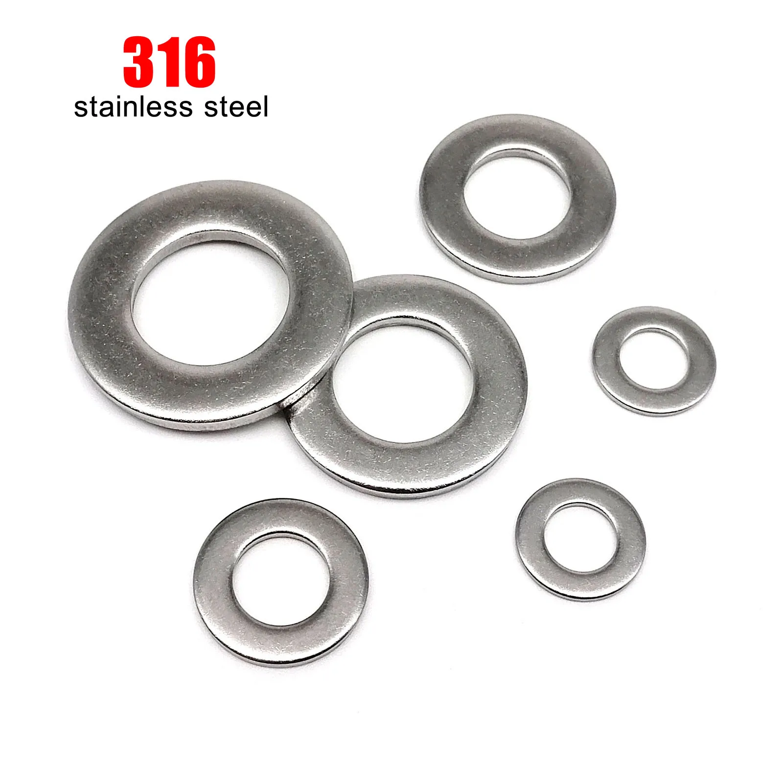 HZYUEGOU GB97 A4-70 316 Edelstahl-Flachdichtung, flache Unterlegscheibe M1.6 M2 M2.5 M3 M3.5 M4 M5 M6 M8 M10 M12 M14 M16 – Detail 2
