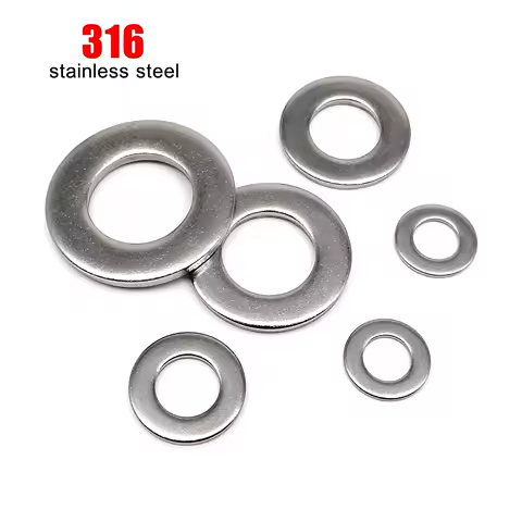 5/10/50pc GB97 A4-70 316 Stainless Steel Plain Gasket Flat Washer M1.6 M2 M2.5 M3 M3.5 M4 M5 M6 M8 M10 M12 M14 M16