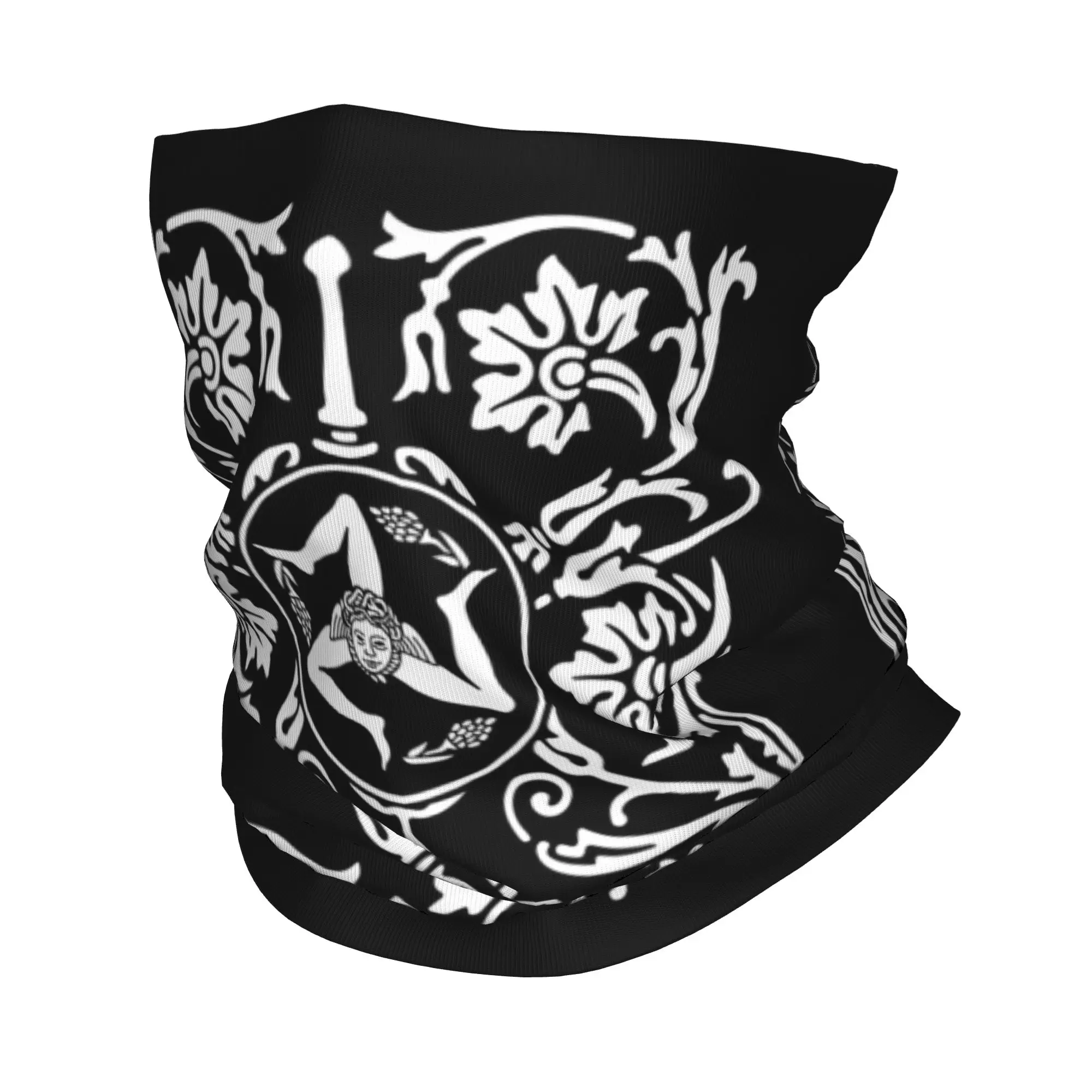 Custom Sicilia Sicily Love Trinacria Logo Winter Headband Neck Warmer Ski Hunting Tube Scarf Sicilian Pride Face Bandana Gaiter