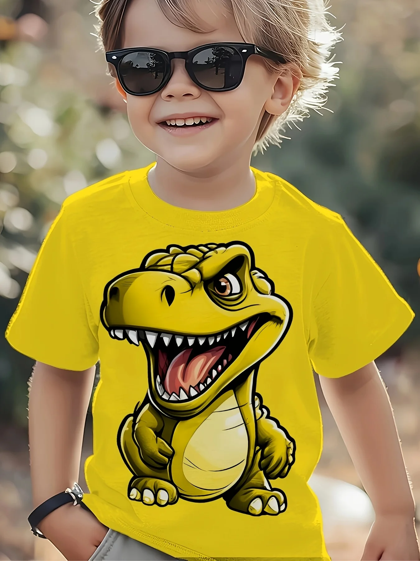 Boys Casual Sport Short‑Sleeve T‑Shirt Slightly‑Stretchy Breathable Crew Neck Tee