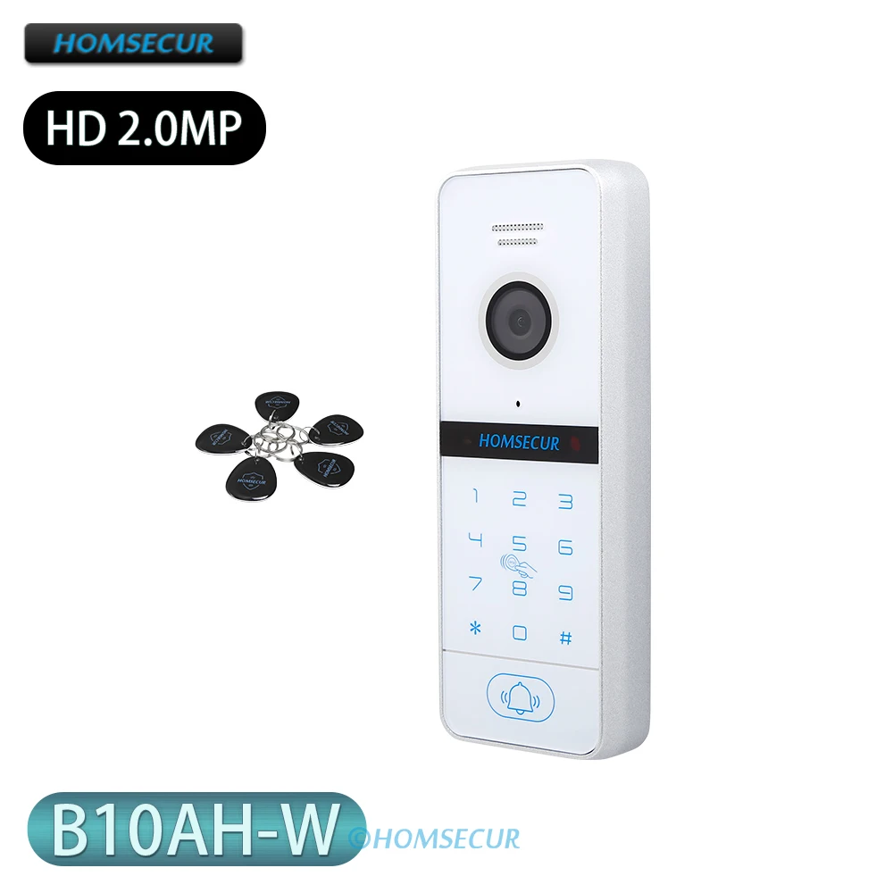 

HOMSECUR 4-проводной дверной звонок с HD-камерой, водонепроницаемый пароль, RFID Разблокировка для видеодомофона серии HDK