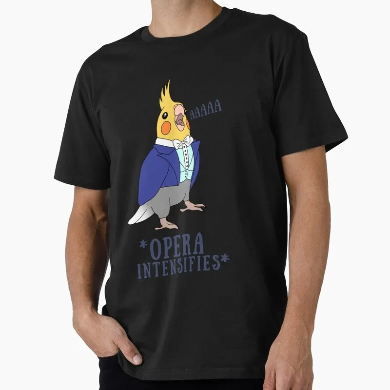Opera Cockatiel AAAAA Funny Parrot Gift T-shirt for Birds Lover Short Sleeve Graphic Clothes All Size Tops Unisex Tee S-6XL