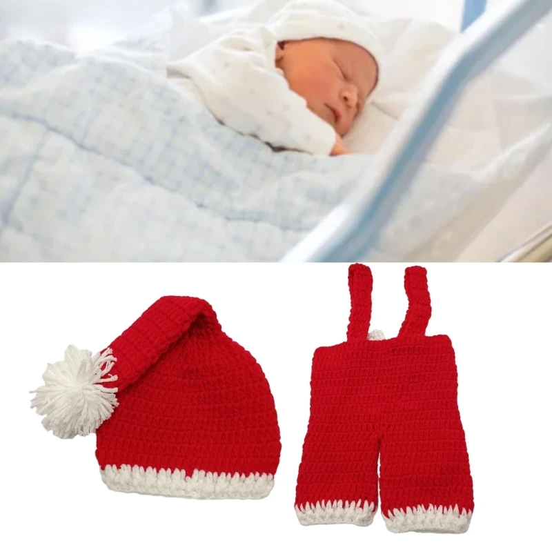 B2EB Stylish Newborn Attire Baby Photoshoot Props Kits Infant Christmas Outfit