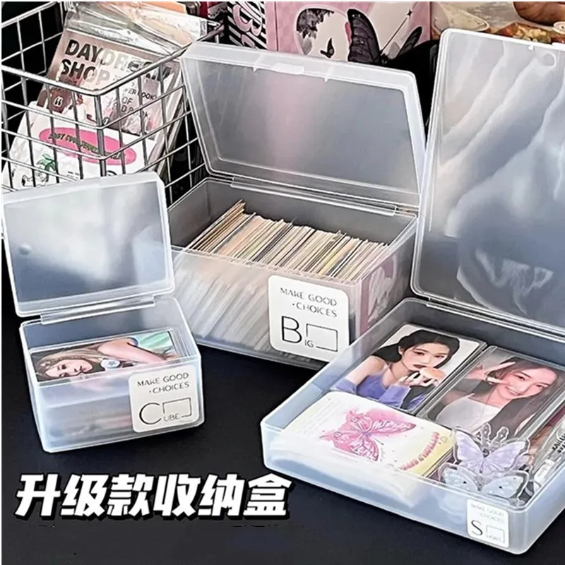 Transparent Idol Photo Storage Case Plastic Box Ins Small Card Collection Box Photocard Storage Box Stationery Supplies