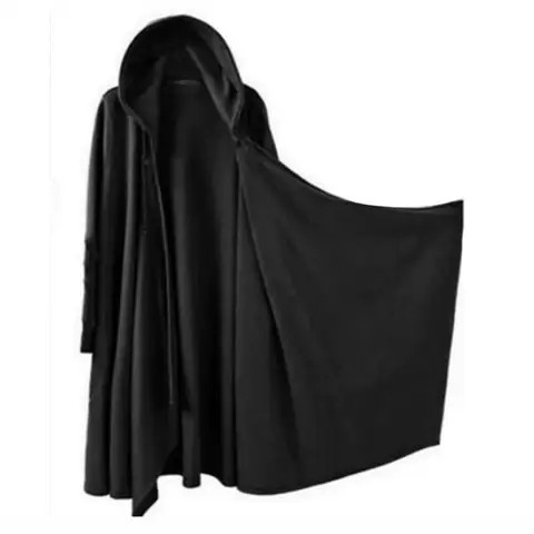 2026 Nya Vår Herr Punk Hiphop Lång Trenchcoat Hooded Cape Herr Svart Techwear Kofta Jacka Överrock Plus Storlek 6XL 10 best sales plus size techkläder - №3