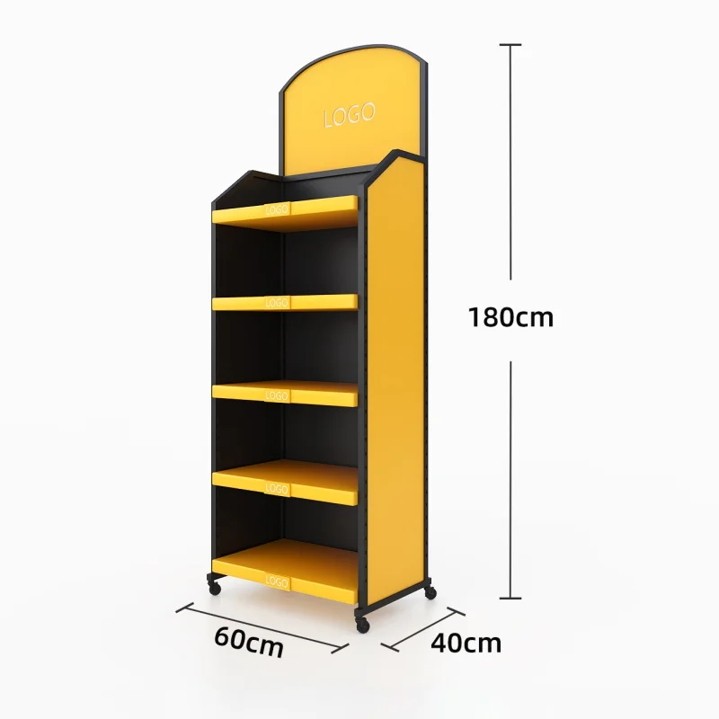 custom.Custom multi use rotating wheels design metal paint floor stand engine lubricant motor oil store display rack