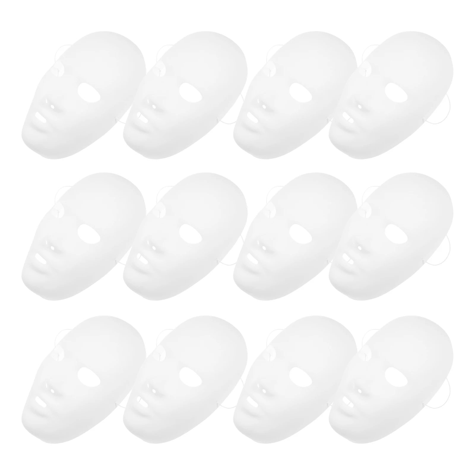 

12 Pcs White Mask Halloween Party Blank Masks Full Face Cosplay Men and Women Costumes