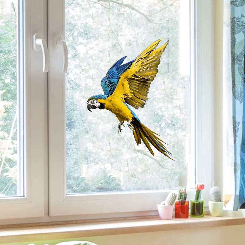 M423 Handbemalte Papagei Wandaufkleber Badezimmer Toilette Dekor Wohnzimmer Schrank Kühlschrank Home Dekoration Aufkleber Aufkleber – Detail 2
