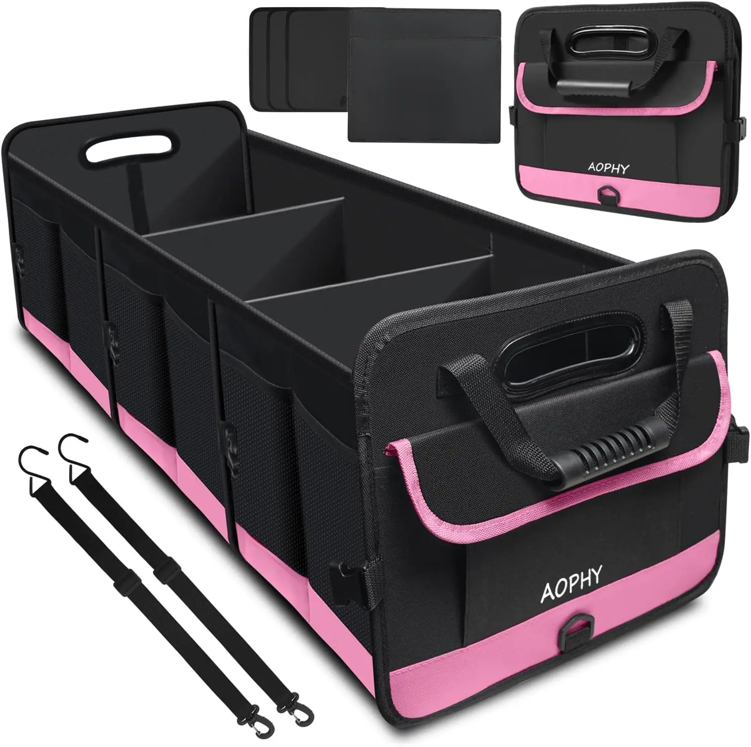 

95L Car Trunk Organizer, Waterproof Cargo Storage with Non-Slip Bottom, Fits SUV, Truck, Sedan – Pink