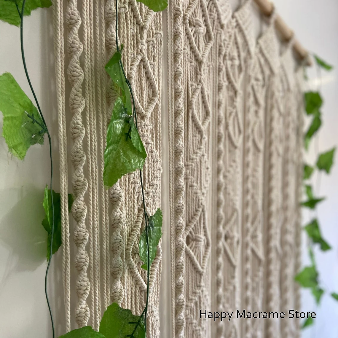 Imagem -02 - Cortina de Macramé para Janela Cortina de Macramé para Porta Porta Artesanal Tamanho Personalizado Art Decor Farmhouse Gift sem Haste