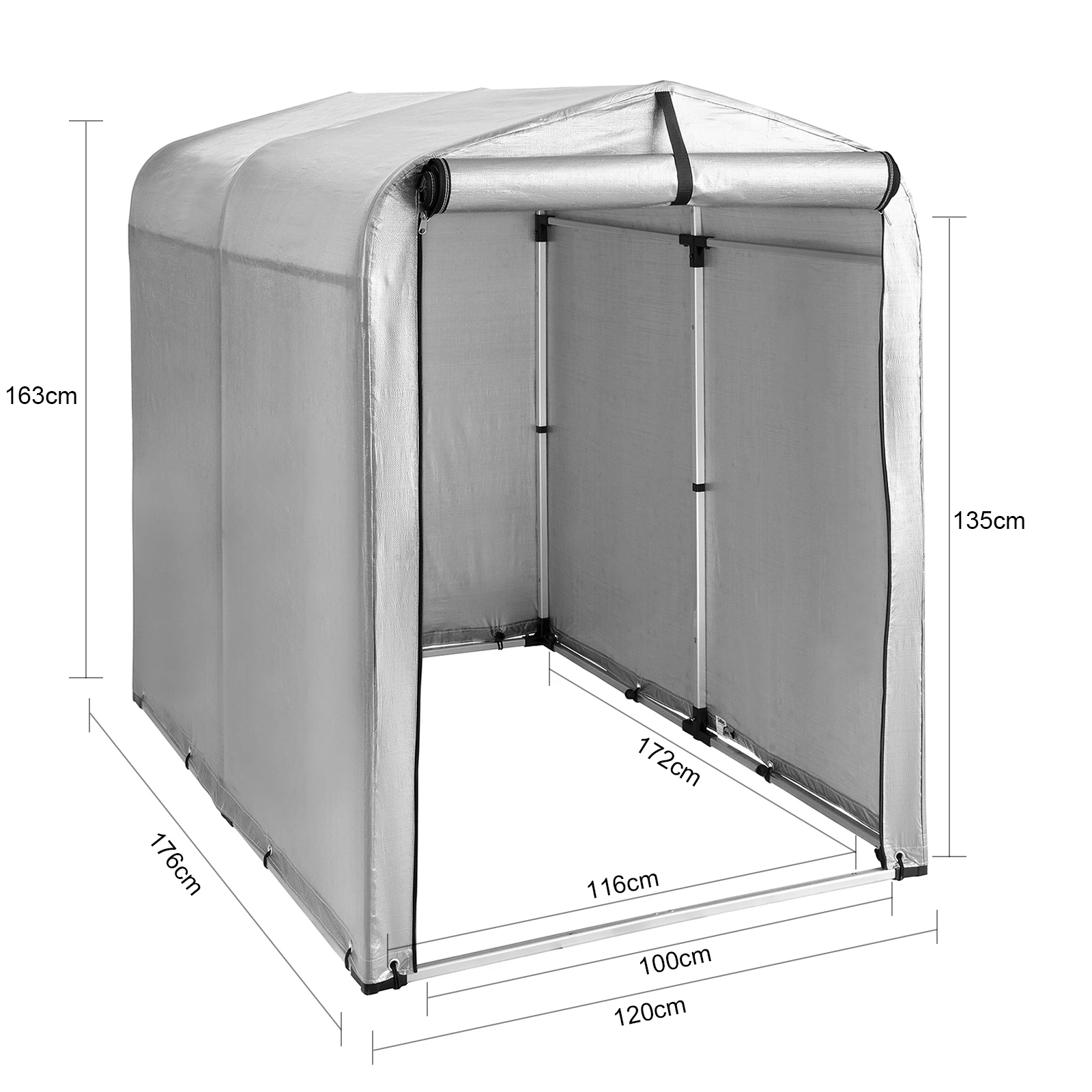 SoBuy KLS11 Fahrradgarage wetterfest Geräteschuppen Fahrradgarage für 1-2 Fahrräder Carport Zelt mit UV-Schutz Fahrradschuppen – Detail 3