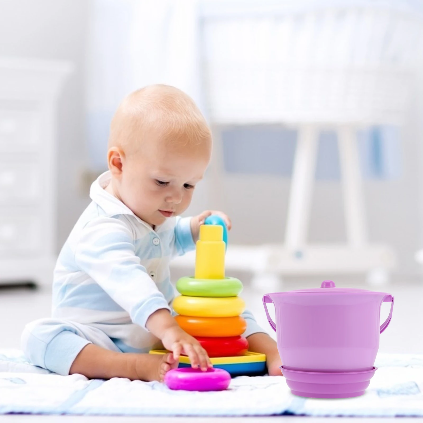 

Plastic Children Chamber Pot Unisex Kids Spittoon Portable Urinal Toilet Potty Bed Pan Easy Clean Durable Practical