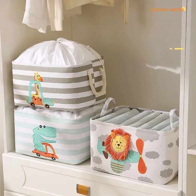 

Folding Storage Basket Linen Storage Fabric Wardrobe Office Bedroom Closet Toys Laundry Basket with Handle Storage Organizer