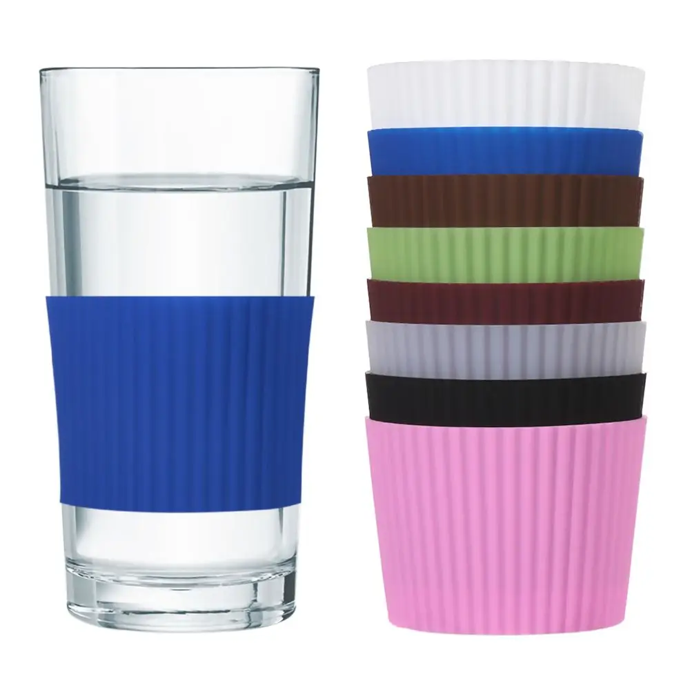 

Round Non-Slip Durable Bottle Sleeves Insulation Cup Cover Water Cup Coasters Silicone Cup Sleeve