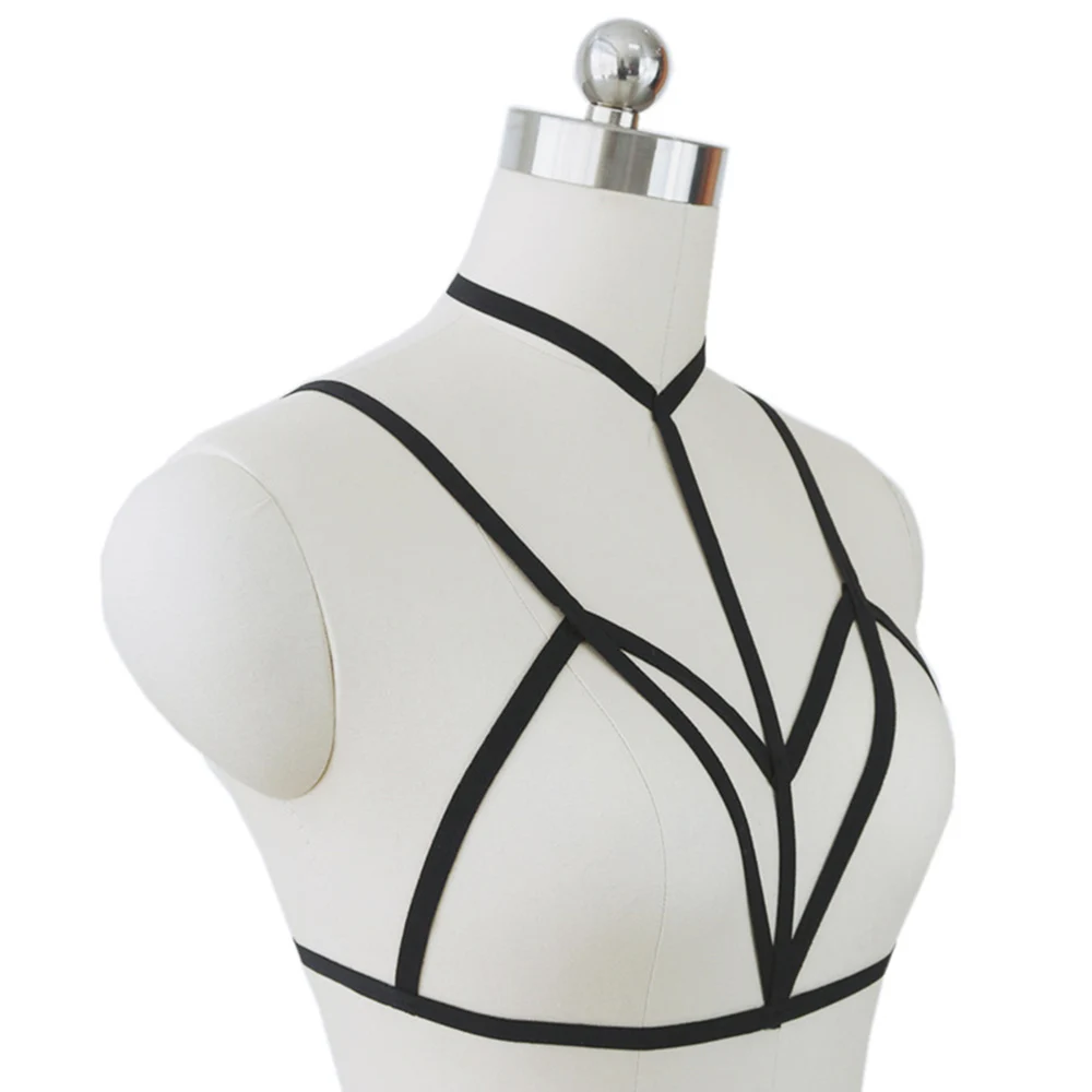 Ladies' Solid Color Fashionable Casual Female Underwear Sexy Strap Hanging Neck Hollow Out Lingerie Women's Extreme Underwear