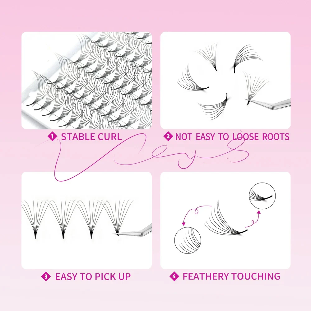 Veyes Inc NarrowPro Fãs Pré-fabricados Cílios Fãs Veyelash 320 Fãs 5D 8D 10D Slim Thin Pointy Base Soft Russo Volume Fãs Lash