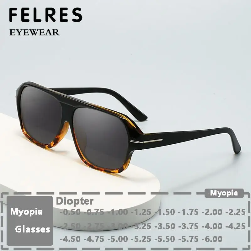 Large Frame Men Black Myopia Sunglasses Negative Diopter Prescription Nearsighted Glasses Women Outdoor Shade Driving Eyeglasses