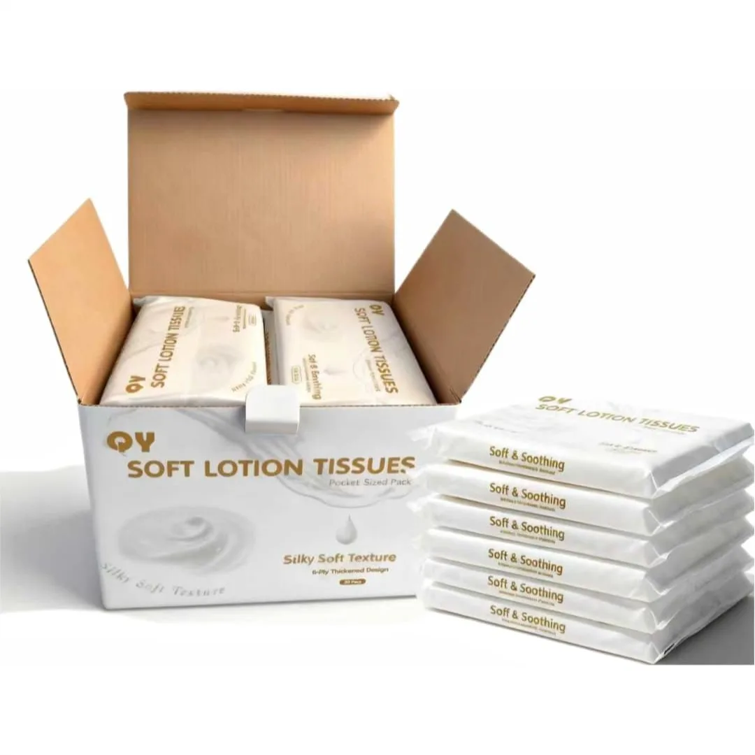 

Ultra Soft 6-Ply Lotion Facial Tissues for Sensitive Skin, On-The-Go Travel Packs for Car Purse Office, 20 Count Pack of 8