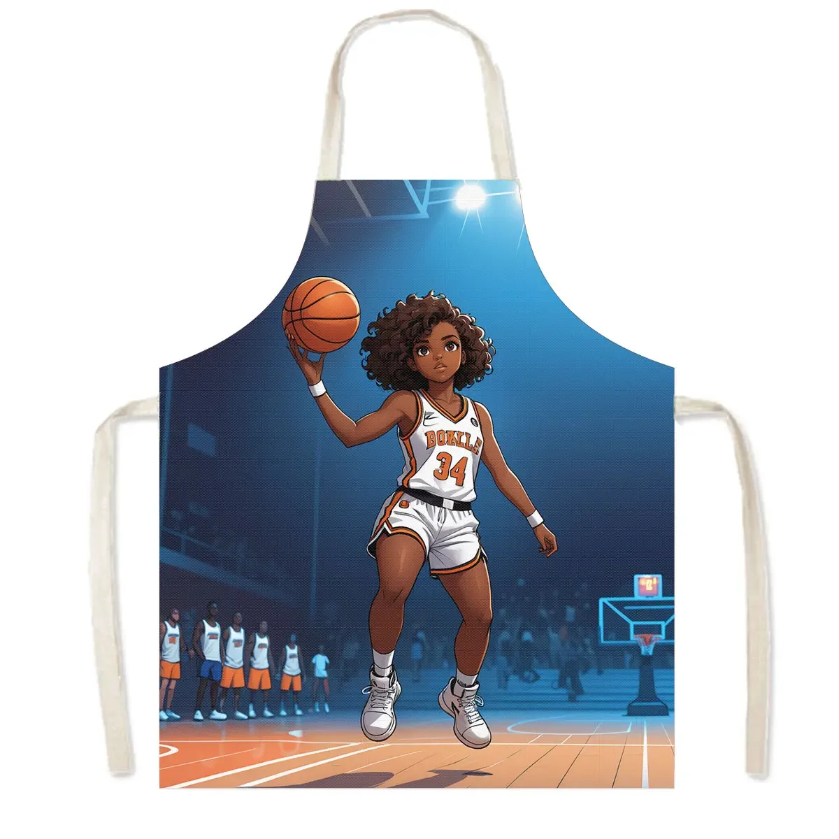 Afro Black Nurse Girl King Reading / Play Guitar Violin Kitchen Apron Women Home Cleaning Clothing Chef Waiter Cooking Pinafore