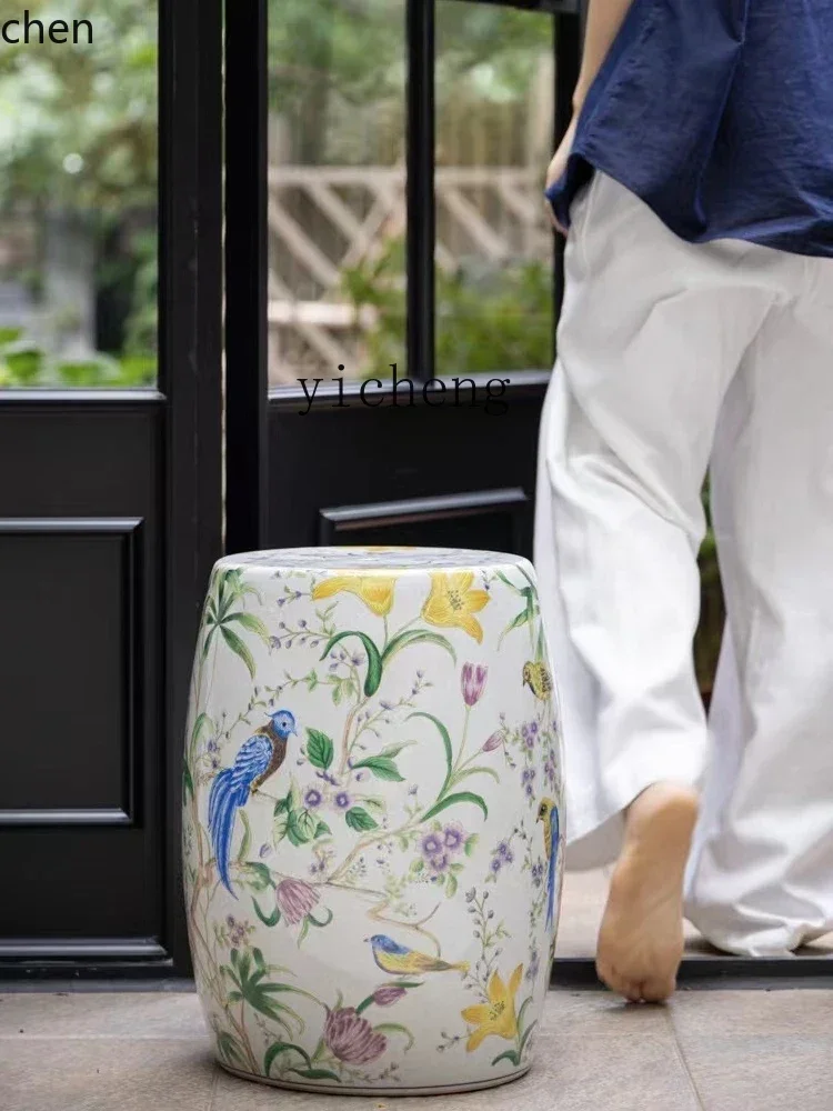 ZML كراك الجليد السيراميك طبل البراز الصقيل متعدد الألوان حافة الرصيف الصينية الجديدة قليلة #4