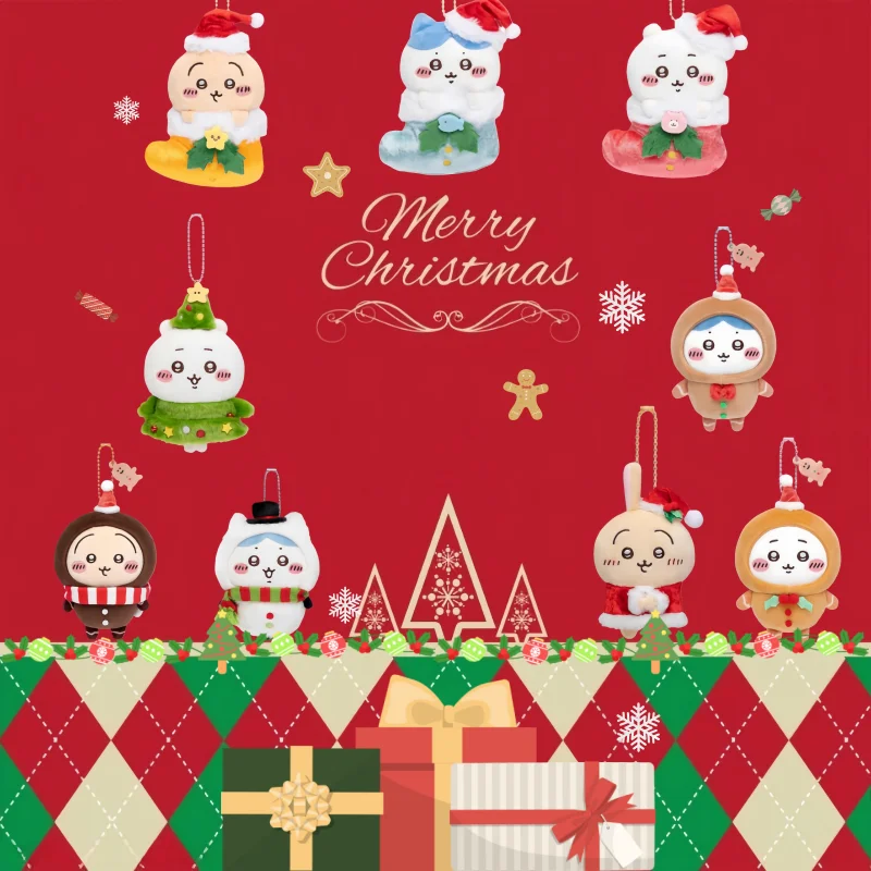 

New Chiikawa Christmas Event Usagi And Hachiware Bag Keychain Anime Kawaii Charm Doll Perfect As A Christmas Gift Toy