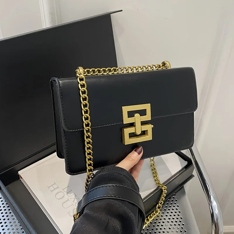 Women's New Moon Bag, Retro Chain, Large Capacity Small Square Bag, Fashionable and Versatile Pu Leather Shoulder Bag, Crossbody Bag - view 6
