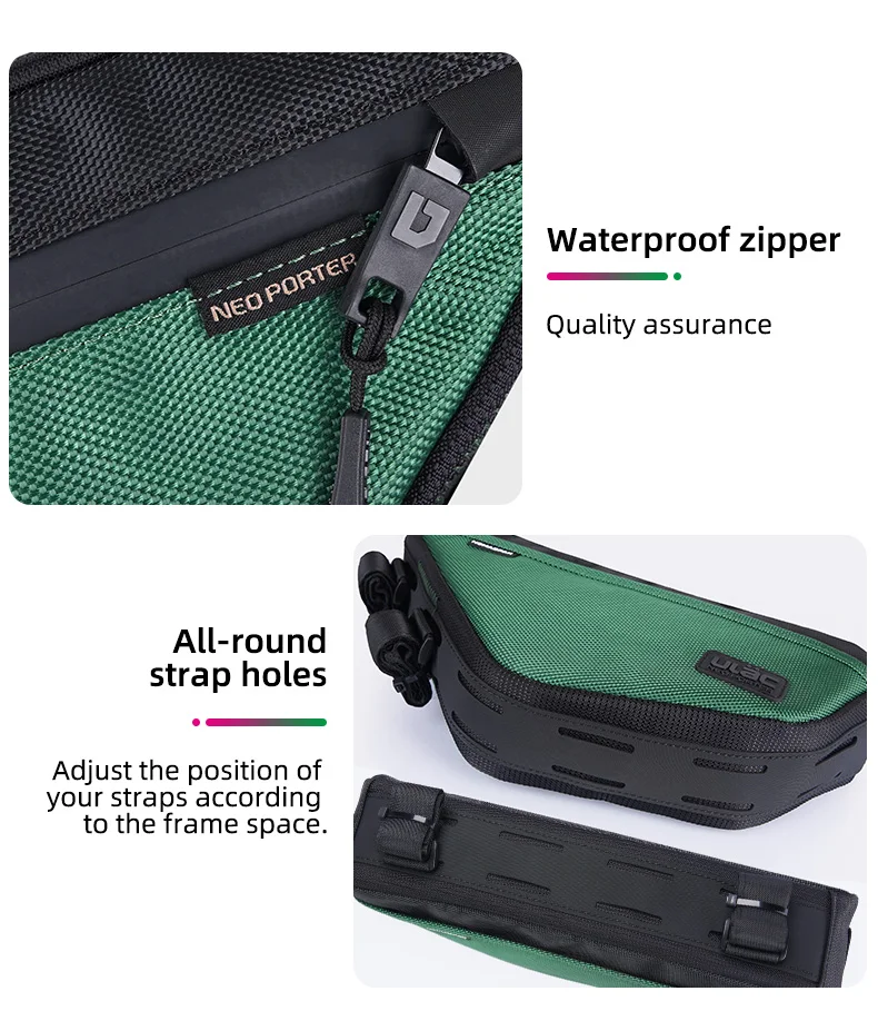 ULAC Fahrradtaschen 1,5L Rahmenrohrtasche Fahrrad-Vordertasche Wasserdichtes Material Kleine Innen-/Seitentasche MTB Rennrad-Tasche – Detail 9