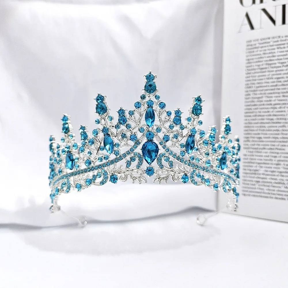 أغطية الرأس مجوهرات الشعر الباروك كريستال التيجان الفاخرة الأنيقة الباروك الملكة التيجان خمر لامعة زخرفة الأميرة تاج الزفاف