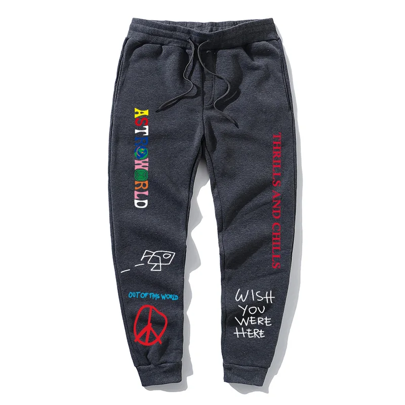 Quality Fleece Trousers ASTROWORLD Letter Printed Women Men Jogging Pants Hip Hop Streetwear Men SweatpantS