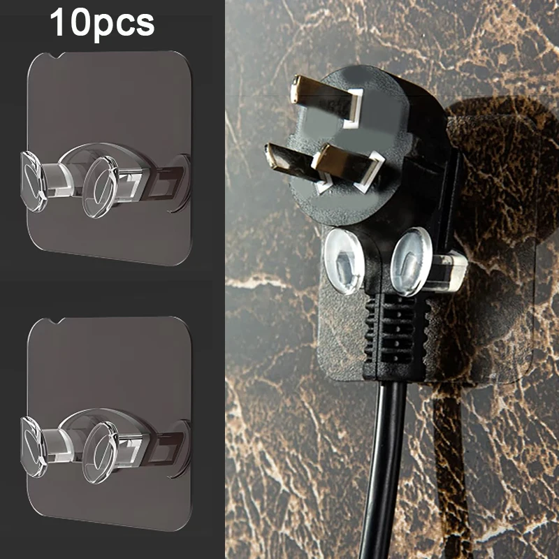 10/20 Stück Haken für Steckdosen, Aufhänger, Steckdosenhalter, praktische Utensilien zur Aufbewahrung, Küchenorganisatoren, Badezimmeraccessoires, zur Wandmontage, selbstklebend.
