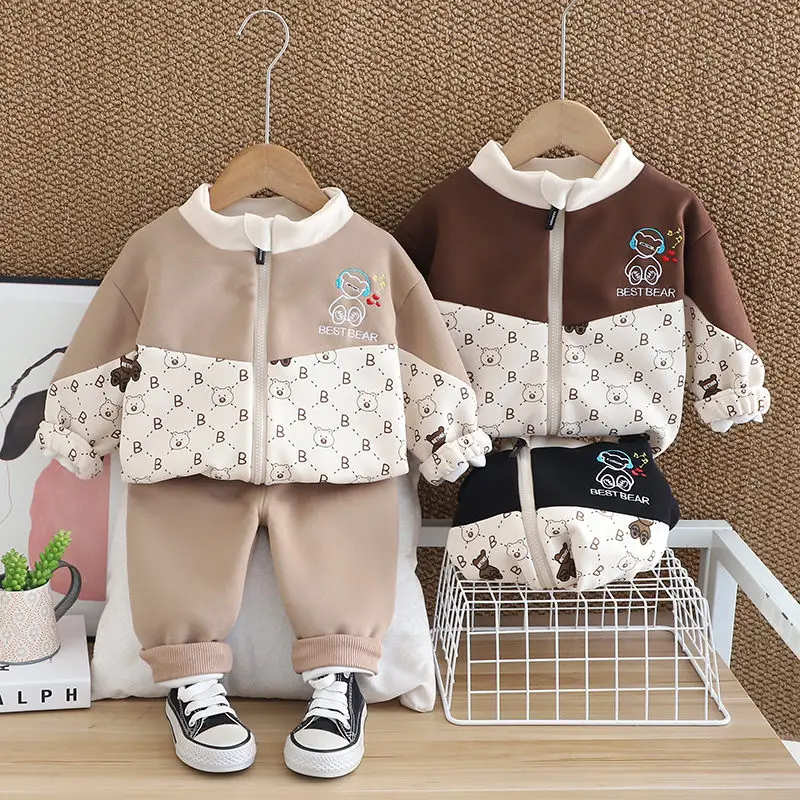 New Spring Autumn Children Boys Clothes Kids Clothing Suit Jacket Coat Pants Infant Cotton Tracksuits 2pcs/set 1 2 3 4 5 Years