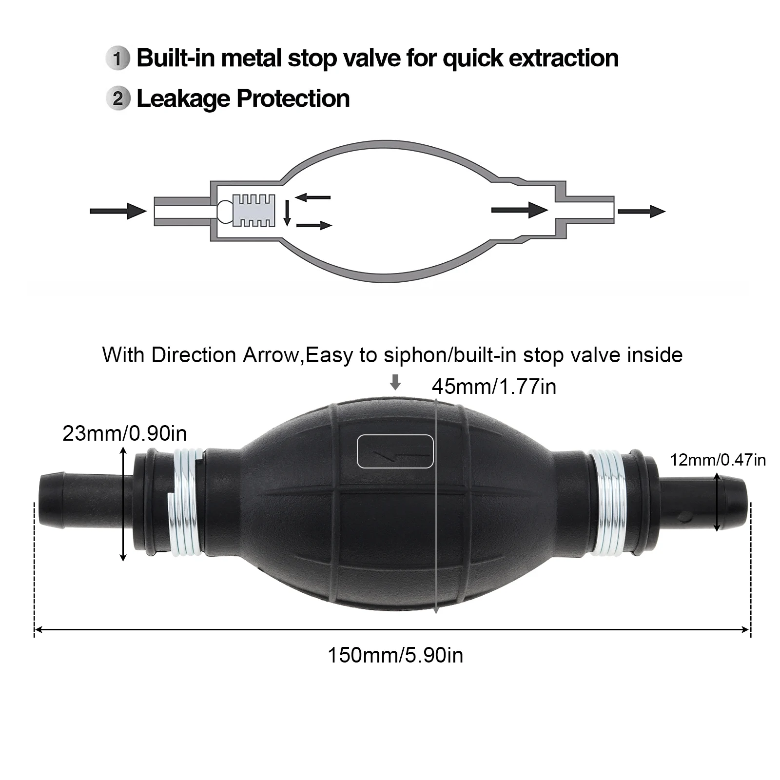 Manual Siphon Pump Water Liquid Pump Portable Universal Truck Car Fuel Syphon Gasoline Oil Transfer Sucker Hand Pump