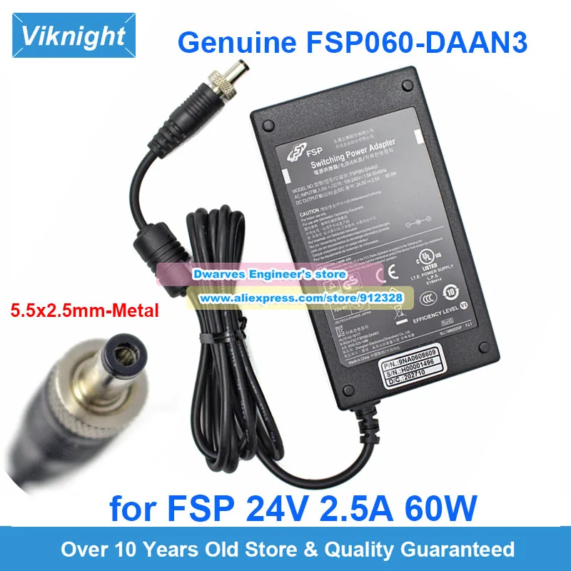 Original 24V 2.5A 60W FSP Switching Power Adapter FSP060-DAAN3 Laptop Charger FSP050-DAAN3 FSP060-RTAAN2 Power Supply 5.5x2.5mm