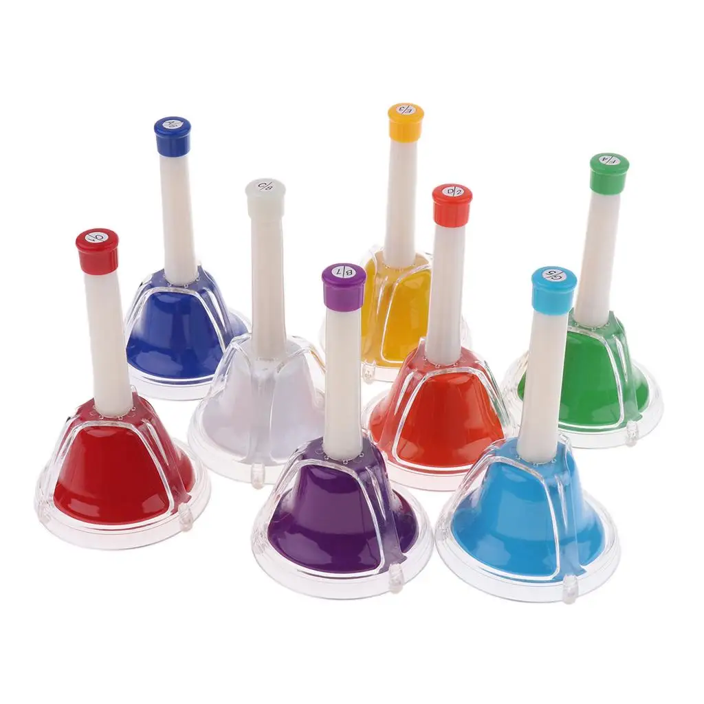 Mini Handbell Set 8-Note Diatonic Metal Bells for Toddlers Kids Musical Toy Percussion Instrument