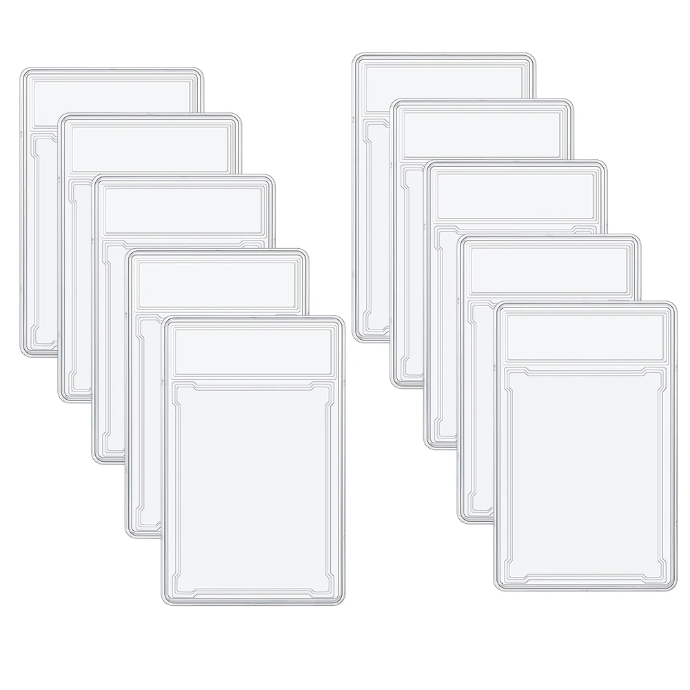 

10 Pcs Trading Cards Protector Case Acrylic Clear Graded Card Holders with Label Position Hard Card Sleeves