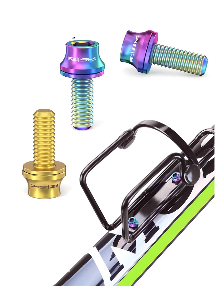 AliExpress NONE Risk M5x12mm Bike Water Bottle Cage Fixing Bolts Titanium Alloy MTB Road Bicycle Bottle Holder Screws Air Pump Fixed Bolts
