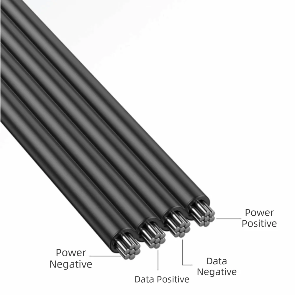 Double Elbow Type C Data Cable 90 Degree Flat Flexible Mobile Game Cable Double-Sided Super Soft USB C Charging Cable