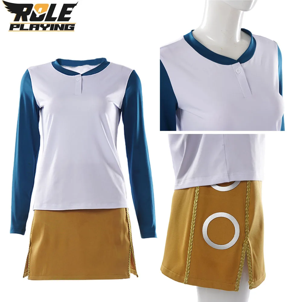 

Fantasia Nami Cosplay Costume Tops Skirt Live Action TV Pirate Clothing Long-Sleeved Shirt Women Halloween Carnival Party Suit