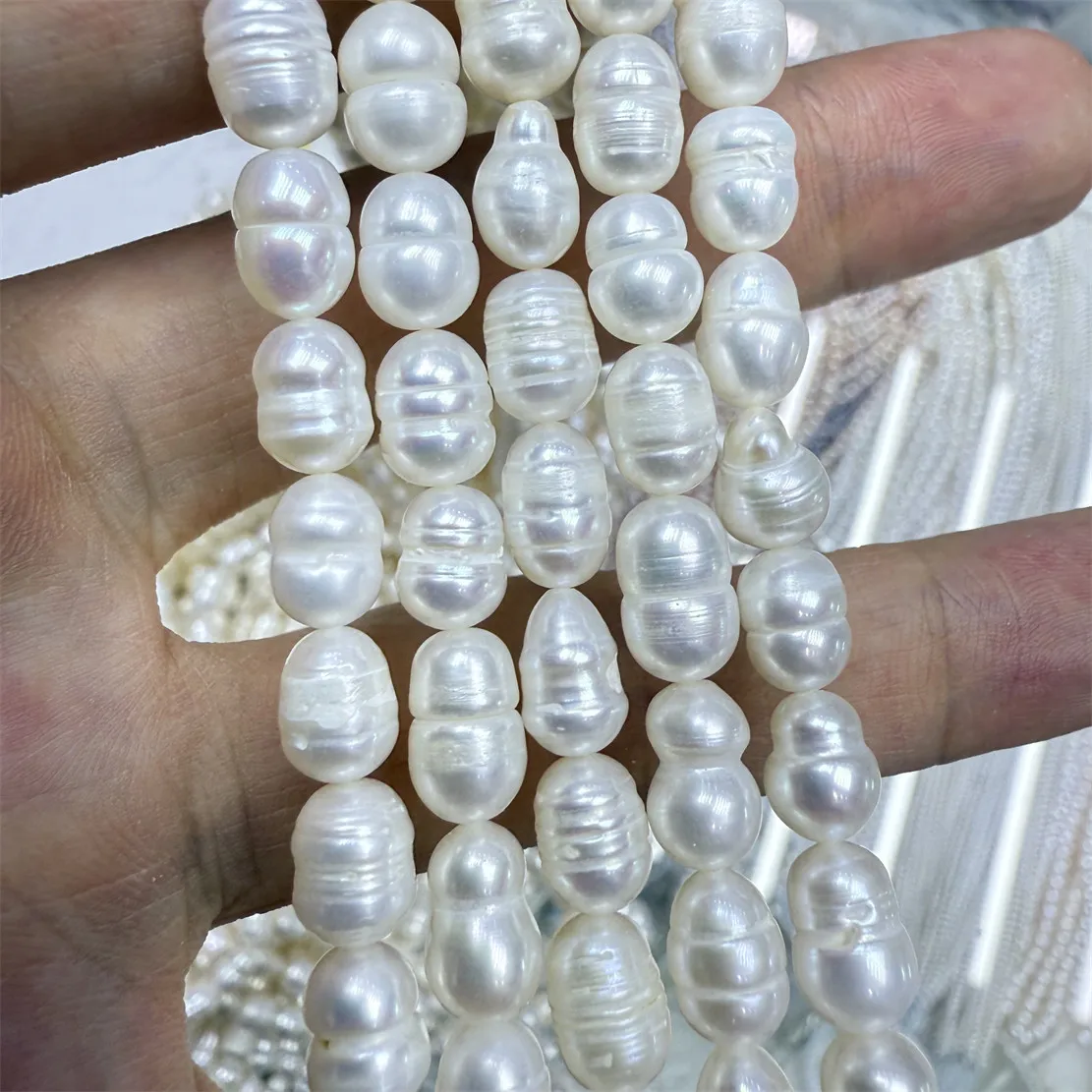 

6mm 33cm Rice Beads Threaded Loose Spacer Bead Natural Freshwater Pearl for Jewelry Making DIY Necklace Bracelet Accessories