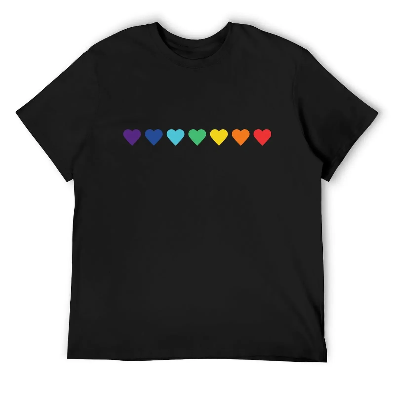 Rainbow Hearts Reverse T-Shirt basketball graphic tees vintage anime shirt black t shirts for men