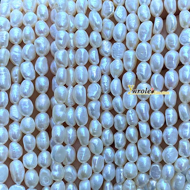 5-6 مللي متر شكل الأرز لؤلؤ المياه العذبة الطبيعية فضفاض خزر عازل لصنع المجوهرات سوار ذاتي الصنع إكسسوارات عقد ساحرة #3