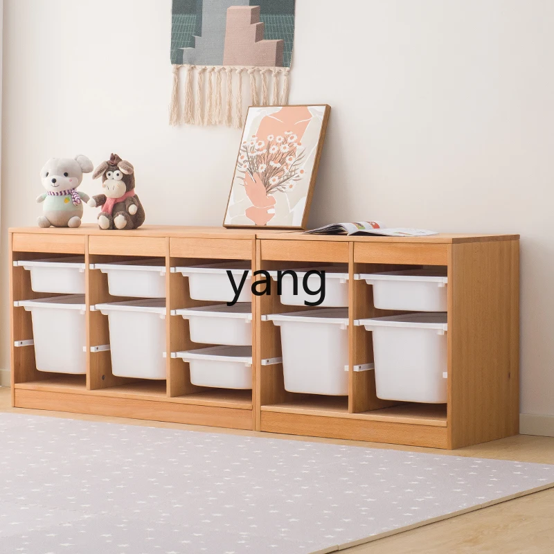 

LTT toy storage rack solid wood bookshelf two-in-one large-capacity layered shelf