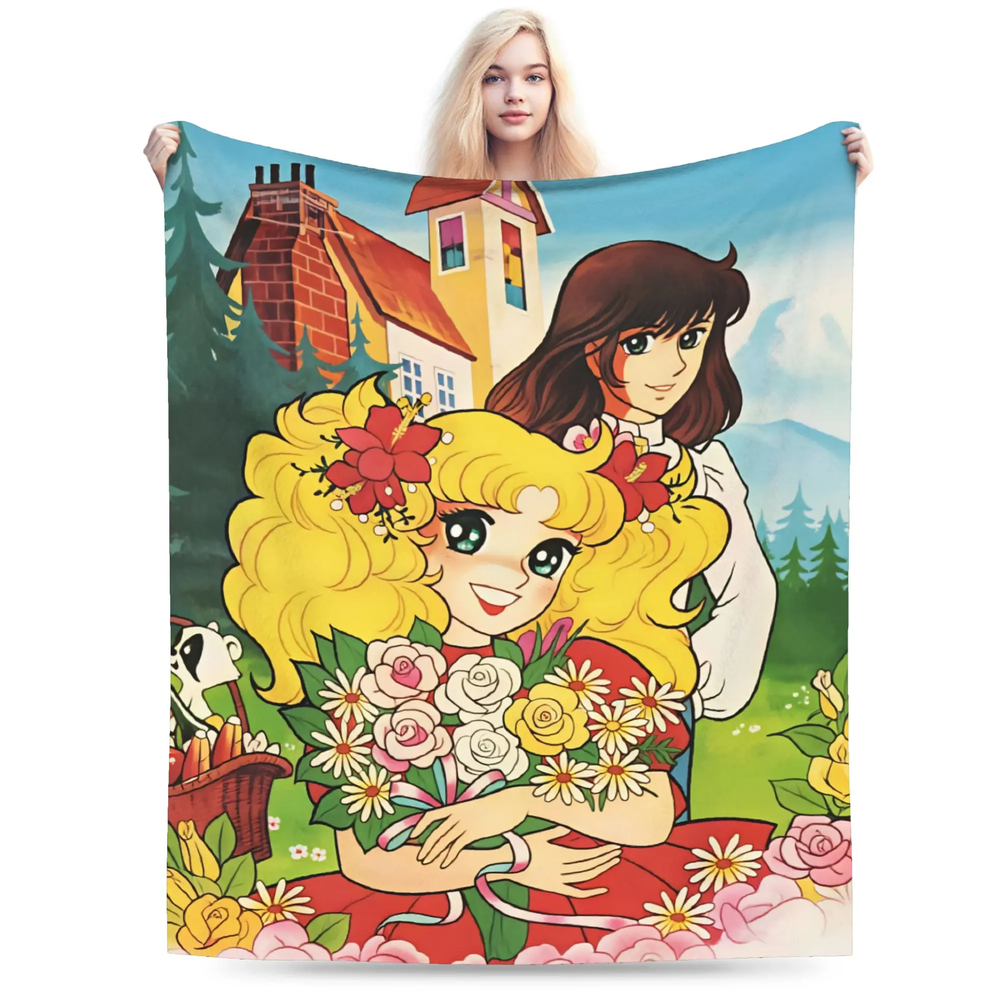 Anime Manga Candy Candy  Super Soft Blanket  Pattern Travel Throw Blanket Couch Bed Flannel Bedspread Sofa Bed Cover